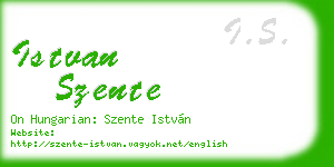 istvan szente business card