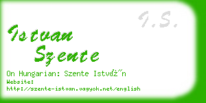 istvan szente business card